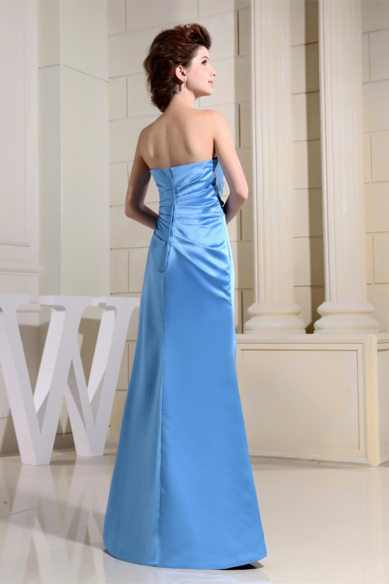 Floor-Length Satin Sweetheart Sleeveless Long Blue Bridesmaid Dresses 02010043 Floor-Length Satin Sweetheart Sleeveless Long Blue Bridesmaid Dresses 02010043