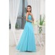 Floor-Length Sweetheart Sleeveless Sheath/Column Long Blue Bridesmaid Prom/Formal Evening Dresses 02010052