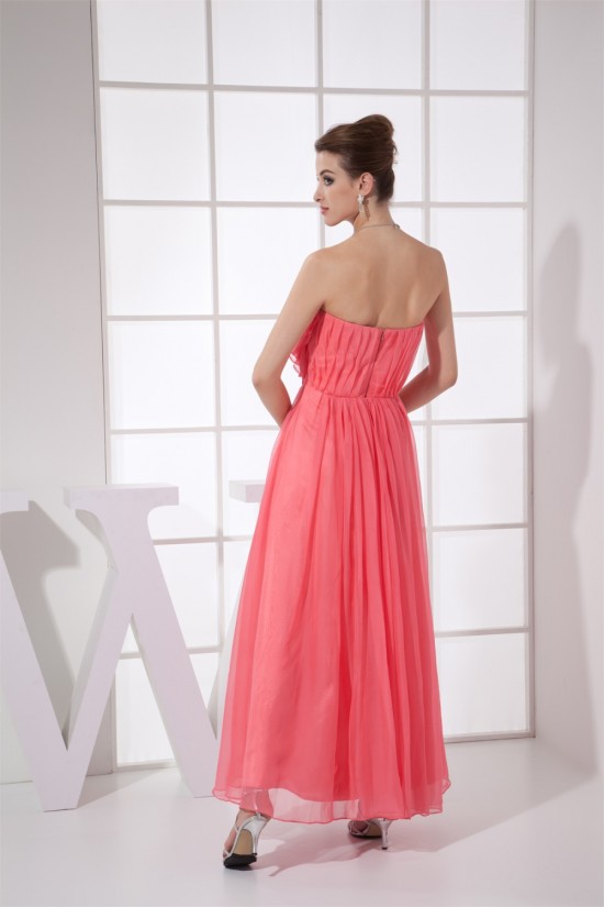 Handmade Flowers Ankle-Length Strapless Best Long Bridesmaid Dresses 02010060 Handmade Flowers Ankle-Length Strapless Best Long Bridesmaid Dresses 02010060