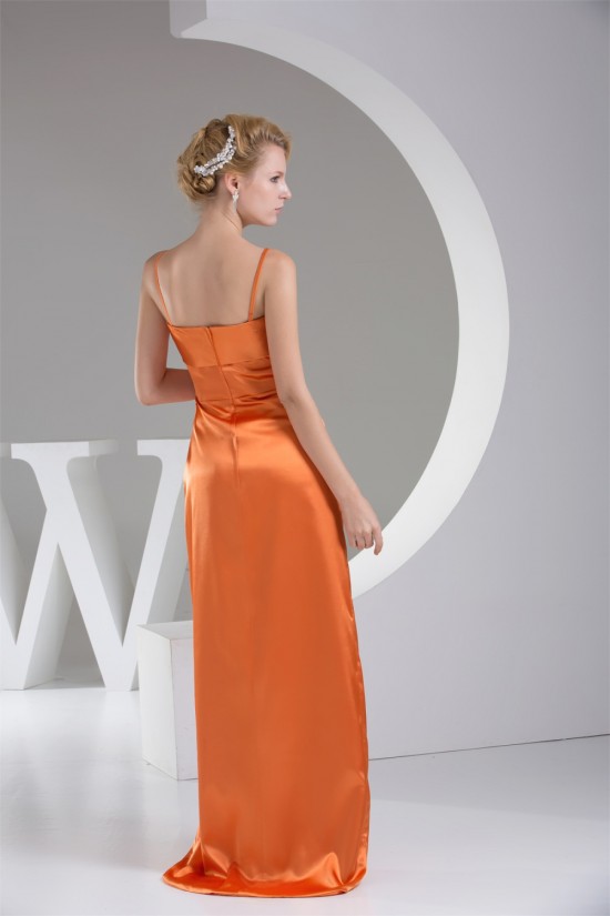 Handmade Flowers Silk like Satin Spaghetti Strap Long Bridesmaid Dresses 02010061 Handmade Flowers Silk like Satin Spaghetti Strap Long Bridesmaid Dresses 02010061