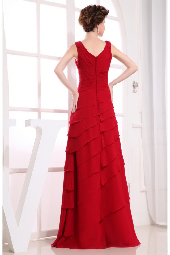 Illusion Sleeves A-Line Floor-Length V-Neck Long Red Chiffon Bridesmaid Dresses 02010062 Illusion Sleeves A-Line Floor-Length V-Neck Long Red Chiffon Bridesmaid Dresses 02010062