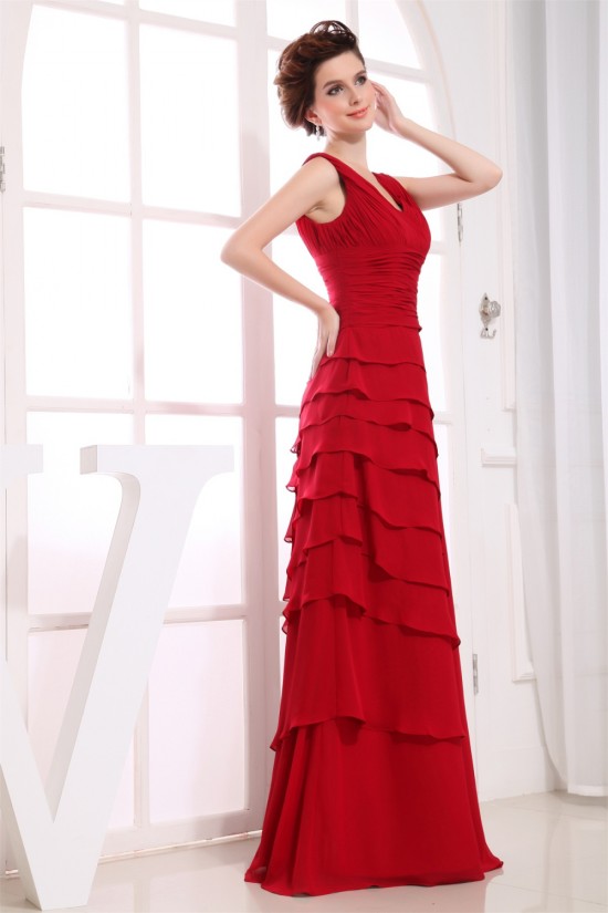 Illusion Sleeves A-Line Floor-Length V-Neck Long Red Chiffon Bridesmaid Dresses 02010062 Illusion Sleeves A-Line Floor-Length V-Neck Long Red Chiffon Bridesmaid Dresses 02010062