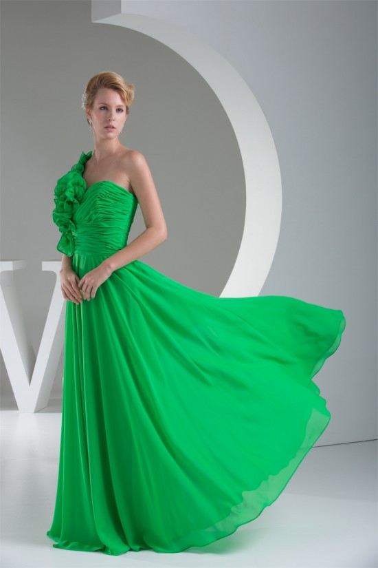 One-Shoulder Sleeveless Chiffon Long Green Best Bridesmaid Dresses 02010074 One-Shoulder Sleeveless Chiffon Long Green Best Bridesmaid Dresses 02010074