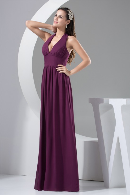 A-Line Ruffles Halter Floor-Length Chiffon Best Long Bridesmaid Dresses 02010081 A-Line Ruffles Halter Floor-Length Chiffon Best Long Bridesmaid Dresses 02010081