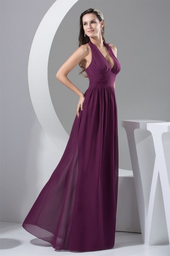A-Line Ruffles Halter Floor-Length Chiffon Best Long Bridesmaid Dresses 02010081 A-Line Ruffles Halter Floor-Length Chiffon Best Long Bridesmaid Dresses 02010081