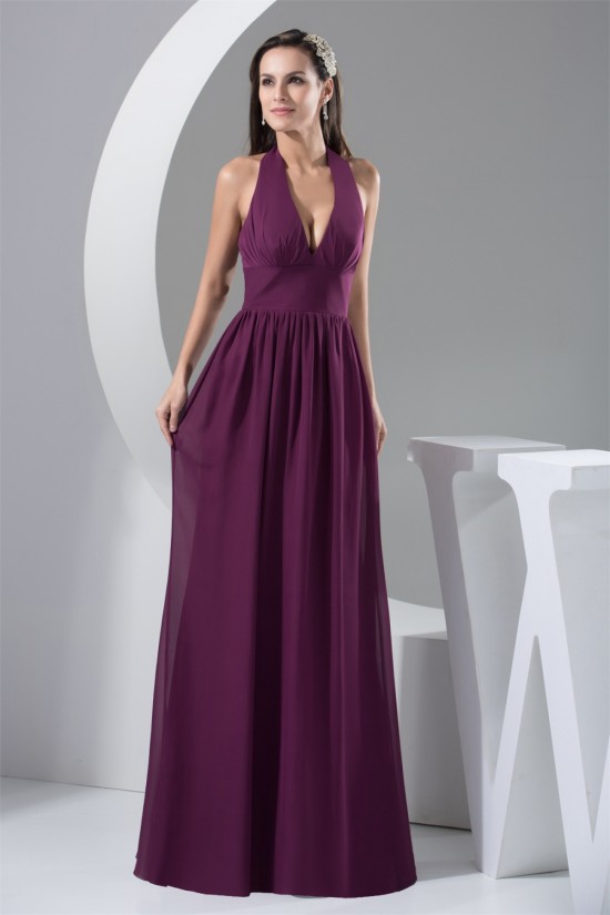 A-Line Ruffles Halter Floor-Length Chiffon Best Long Bridesmaid Dresses 02010081 A-Line Ruffles Halter Floor-Length Chiffon Best Long Bridesmaid Dresses 02010081