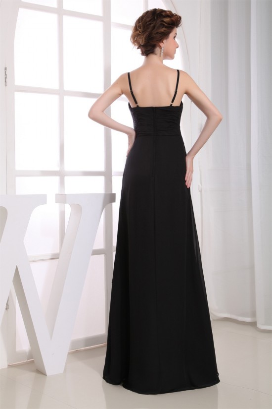 A-Line Sweetheart Spaghetti Strap Floor-Length Long Black Chiffon Bridesmaid Dresses 02010083 A-Line Sweetheart Spaghetti Strap Floor-Length Long Black Chiffon Bridesmaid Dresses 02010083