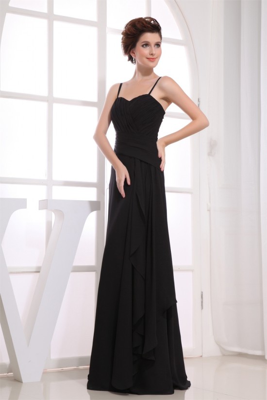 A-Line Sweetheart Spaghetti Strap Floor-Length Long Black Chiffon Bridesmaid Dresses 02010083 A-Line Sweetheart Spaghetti Strap Floor-Length Long Black Chiffon Bridesmaid Dresses 02010083