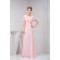 Chiffon Floor-Length Sleeveless Square Sheath/Column Long Pink Bridesmaid Dresses 02010095