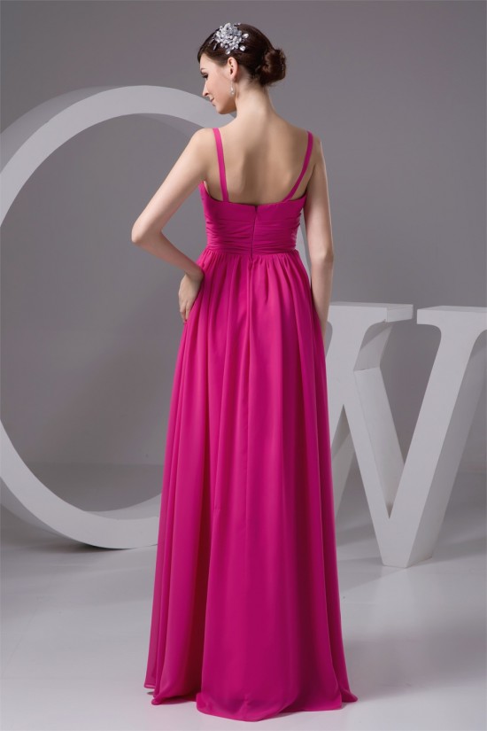 A-Line Floor-Length Spaghetti Strap Long Chiffon Bridesmaid Dresses 02010097 A-Line Floor-Length Spaghetti Strap Long Chiffon Bridesmaid Dresses 02010097