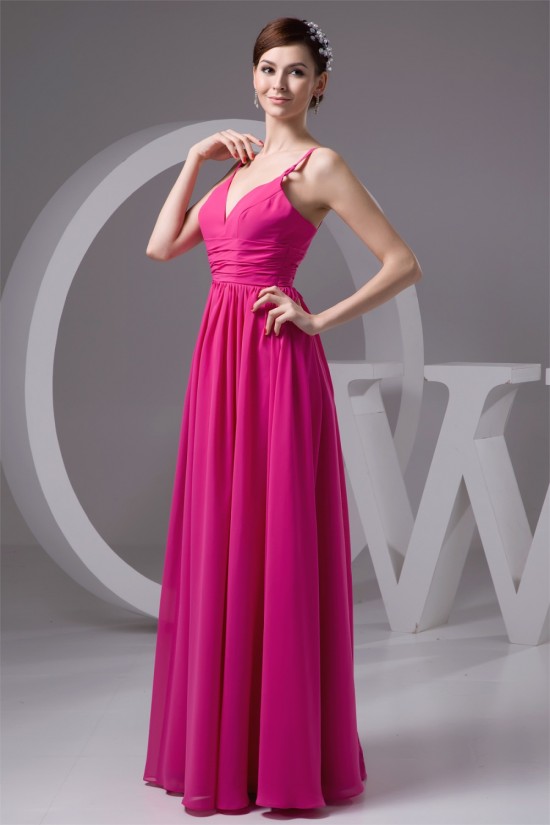 A-Line Floor-Length Spaghetti Strap Long Chiffon Bridesmaid Dresses 02010097 A-Line Floor-Length Spaghetti Strap Long Chiffon Bridesmaid Dresses 02010097