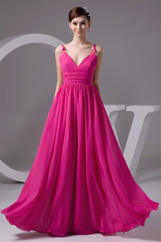 A-Line Floor-Length Spaghetti Strap Long Chiffon Bridesmaid Dresses 02010097 A-Line Floor-Length Spaghetti Strap Long Chiffon Bridesmaid Dresses 02010097