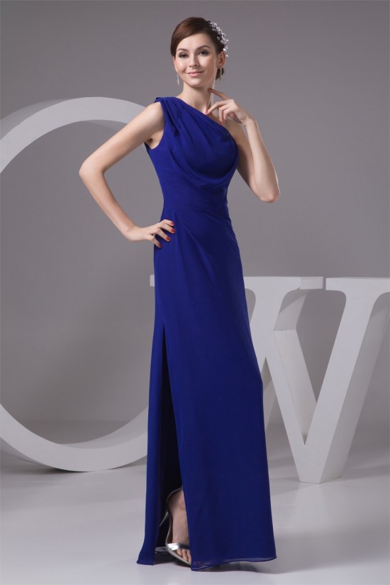 Floor-Length Chiffon One-Shoulder Long Blue Bridesmaid Dresses under 100 02010099 Floor-Length Chiffon One-Shoulder Long Blue Bridesmaid Dresses under 100 02010099