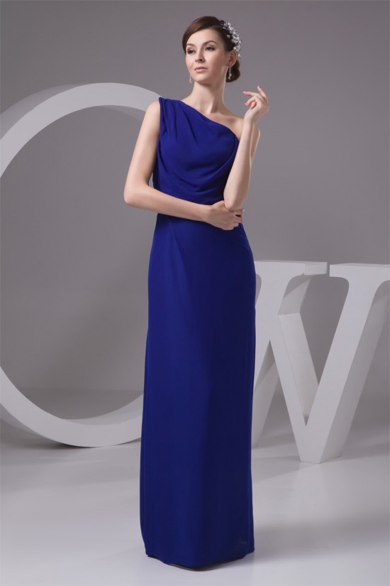 Floor-Length Chiffon One-Shoulder Long Blue Bridesmaid Dresses under 100 02010099 Floor-Length Chiffon One-Shoulder Long Blue Bridesmaid Dresses under 100 02010099