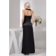 Halter Chiffon Silk like Satin Pleats Sheath/Column Long Black Bridesmaid Dresses 02010102