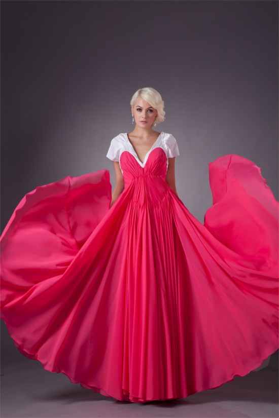 Ruffles A-Line Chiffon Long Bridesmaid Dresses 02010105