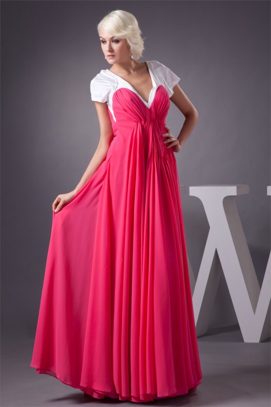 Ruffles A-Line Chiffon Long Bridesmaid Dresses 02010105