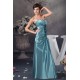 A-Line Floor-Length Silk like Satin Soft Strapless Long Bridesmaid Dresses 02010110