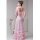 A-Line One-Shoulder Fine Netting Sleeveless Long Pink Bridesmaid Dresses 02010111 A-Line One-Shoulder Fine Netting Sleeveless Long Pink Bridesmaid Dresses 02010111