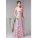 A-Line One-Shoulder Fine Netting Sleeveless Long Pink Bridesmaid Dresses 02010111 A-Line One-Shoulder Fine Netting Sleeveless Long Pink Bridesmaid Dresses 02010111