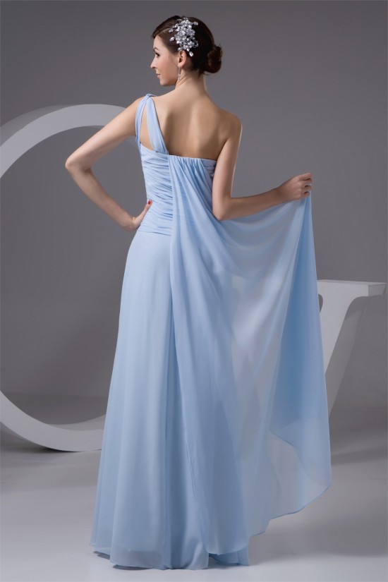 Sleeveless One-Shoulder Chiffon Long Bridesmaid Dresses 02010113 Sleeveless One-Shoulder Chiffon Long Bridesmaid Dresses 02010113