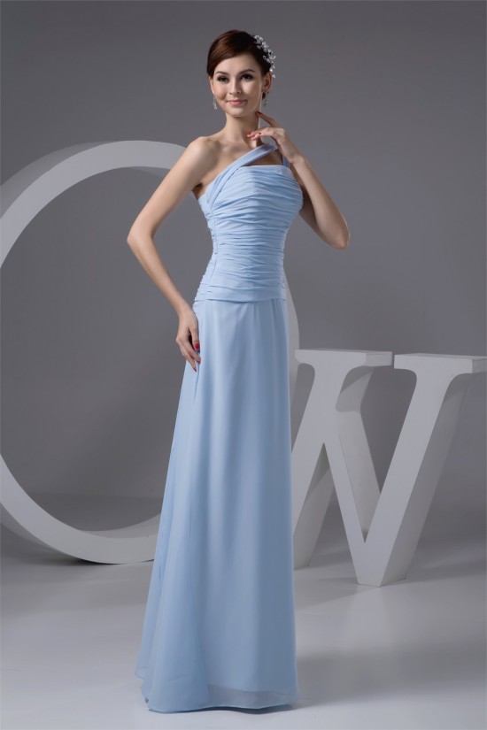 Sleeveless One-Shoulder Chiffon Long Bridesmaid Dresses 02010113 Sleeveless One-Shoulder Chiffon Long Bridesmaid Dresses 02010113
