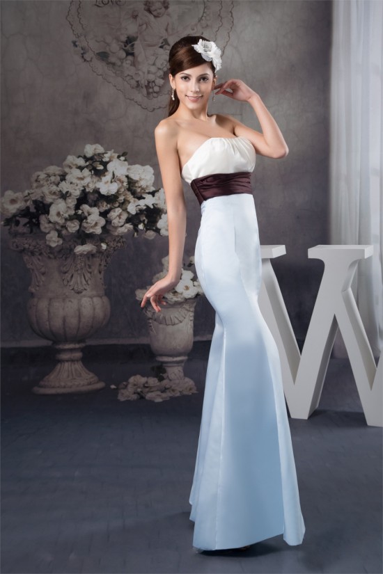 Mermaid/Trumpet Satin Long Bridesmaid Dresses 02010115 Mermaid/Trumpet Satin Long Bridesmaid Dresses 02010115