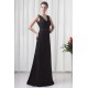 A-Line Chiffon Elastic Woven Satin Brush Sweep Train Long Black Bridesmaid Dresses 02010119 A-Line Chiffon Elastic Woven Satin Brush Sweep Train Long Black Bridesmaid Dresses 02010119