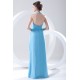 Most Popular Halter Side Drapping Best Long Blue Chiffon Bridesmaid Dresses 02010142