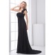 Hot Selling Chiffon One-Shoulder Long Black Bridesmaid Dresses 02010143