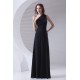 A-Line Sleeveless Floor-Length One-Shoulder Long Black Chiffon Bridesmaid Dresses 02010157
