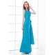 Floor-Length V-Neck Taffeta Handmade Flowers Bridesmaid Dresses 02010163