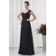 One-Shoulder Sleeveless Criss Cross Floor-Length Long Black Chiffon Bridesmaid Dresses 02010175 One-Shoulder Sleeveless Criss Cross Floor-Length Long Black Chiffon Bridesmaid Dresses 02010175