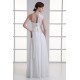 A-Line One-Shoulder Sleeveless Chiffon Long White Bridesmaid Dresses 02010185