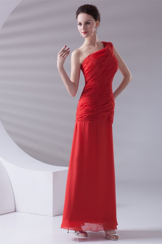 Ankle-Length Sheath/Column One-Shoulder Long Red Bridesmaid Dresses 02010188 Ankle-Length Sheath/Column One-Shoulder Long Red Bridesmaid Dresses 02010188