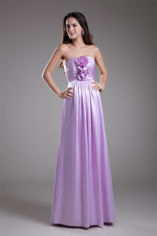 Sleeveless Handmade Flowers Elastic Woven Satin Bridesmaid Dresses 02010190 Sleeveless Handmade Flowers Elastic Woven Satin Bridesmaid Dresses 02010190