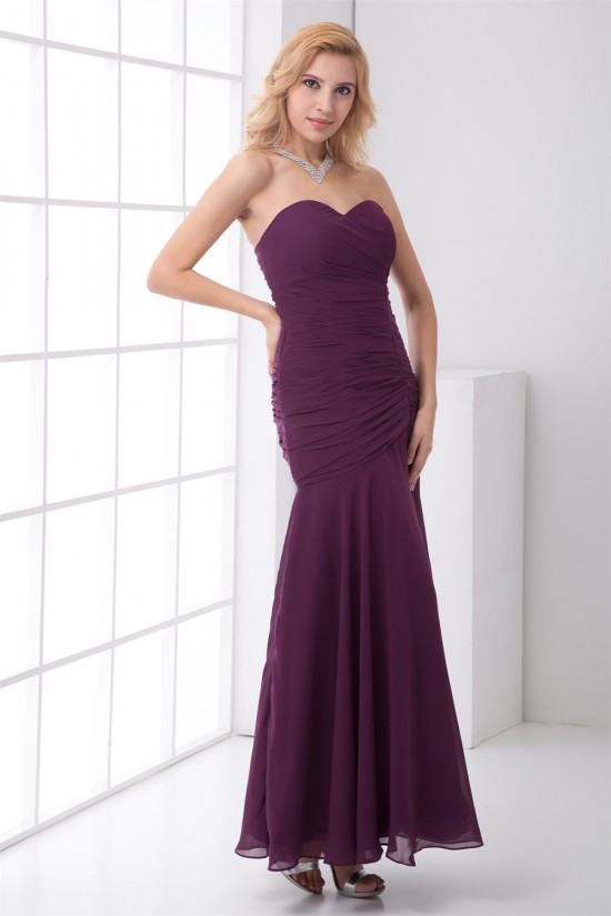 Sleeveless Ruched Ankle-Length Chiffon Best Bridesmaid Dresses 02010193 Sleeveless Ruched Ankle-Length Chiffon Best Bridesmaid Dresses 02010193