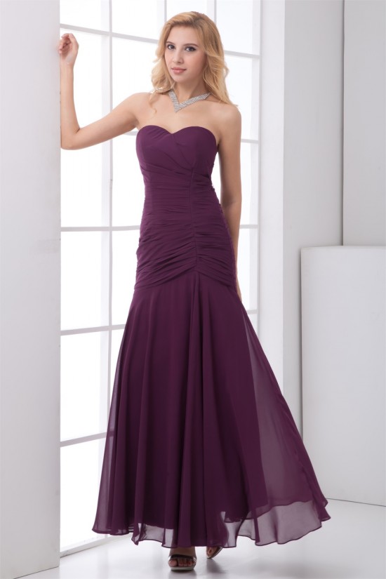 Sleeveless Ruched Ankle-Length Chiffon Best Bridesmaid Dresses 02010193 Sleeveless Ruched Ankle-Length Chiffon Best Bridesmaid Dresses 02010193