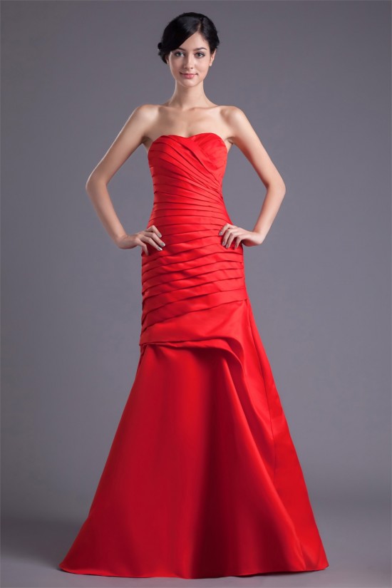 Sleeveless Satin Soft Sweetheart Floor-Length Long Red Bridesmaid Dresses 02010195 Sleeveless Satin Soft Sweetheart Floor-Length Long Red Bridesmaid Dresses 02010195