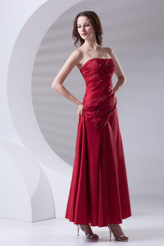 Soft Sweetheart A-Line Pleats Taffeta Sleeveless Long Red Bridesmaid Dresses 02010203 Soft Sweetheart A-Line Pleats Taffeta Sleeveless Long Red Bridesmaid Dresses 02010203