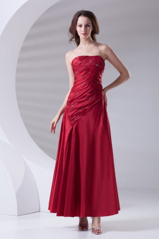 Soft Sweetheart A-Line Pleats Taffeta Sleeveless Long Red Bridesmaid Dresses 02010203 Soft Sweetheart A-Line Pleats Taffeta Sleeveless Long Red Bridesmaid Dresses 02010203