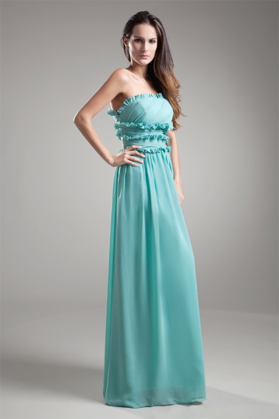 Strapless Floor-Length Chiffon Long Bridesmaid Dresses 02010206 Strapless Floor-Length Chiffon Long Bridesmaid Dresses 02010206