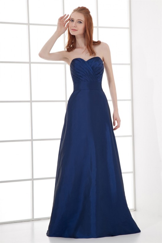 A-Line Sweetheart Pleats Taffeta Floor-Length Sleeveless Long Blue Bridesmaid Dresses 02010210 A-Line Sweetheart Pleats Taffeta Floor-Length Sleeveless Long Blue Bridesmaid Dresses 02010210