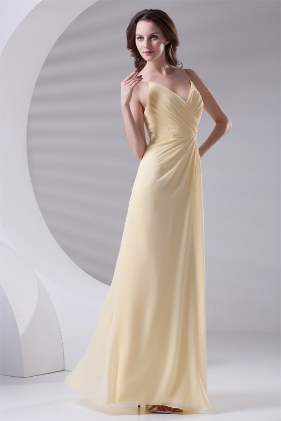 V-Neck Floor-Length Chiffon Spaghetti Strap Long Bridesmaid Dresses 02010212 V-Neck Floor-Length Chiffon Spaghetti Strap Long Bridesmaid Dresses 02010212