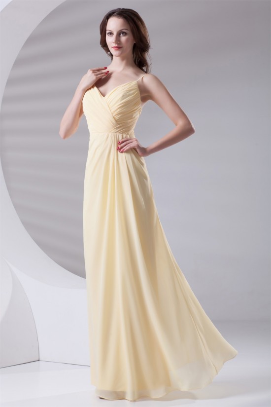 V-Neck Floor-Length Chiffon Spaghetti Strap Long Bridesmaid Dresses 02010212 V-Neck Floor-Length Chiffon Spaghetti Strap Long Bridesmaid Dresses 02010212