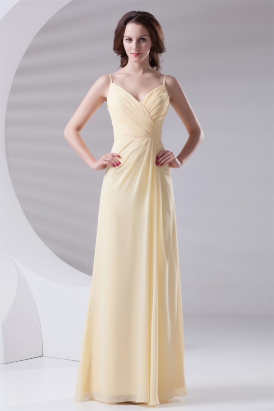V-Neck Floor-Length Chiffon Spaghetti Strap Long Bridesmaid Dresses 02010212 V-Neck Floor-Length Chiffon Spaghetti Strap Long Bridesmaid Dresses 02010212