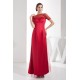 Ankle-Length Scoop A-Line Fine Netting Long Red Bridesmaid Dresses with Short Sleeves 02010216 Ankle-Length Scoop A-Line Fine Netting Long Red Bridesmaid Dresses with Short Sleeves 02010216