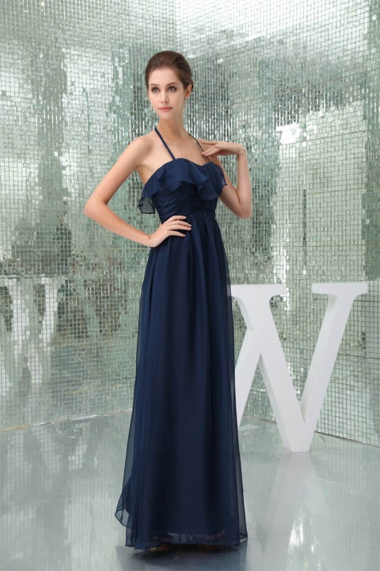 A-Line Halter Sleeveless Chiffon Long Bridesmaid Dresses 02010219 A-Line Halter Sleeveless Chiffon Long Bridesmaid Dresses 02010219