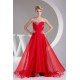 A-Line Sweetheart Beaded Long Red Chiffon Bridesmaid Dresses 02010220