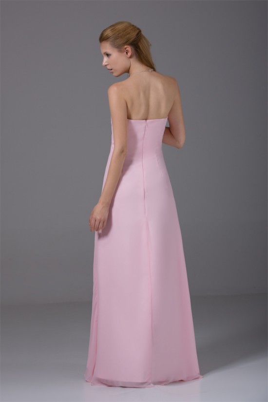Sleeveless Draped Satin Chiffon Sheath/Column Best Long Pink Bridesmaid Dresses 02010221 Sleeveless Draped Satin Chiffon Sheath/Column Best Long Pink Bridesmaid Dresses 02010221